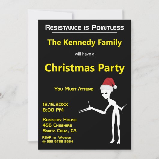 Grappige Kerstman 🎅🛸 UFO Kerstmis Kaart (Achterkant)