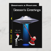 Grappige Kerstman 🎅🛸 UFO Kerstmis Kaart (Voorkant / Achterkant)