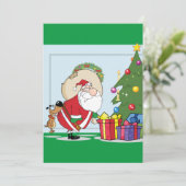 Grappige Kerstman Uitnodigingen (Staand voorkant)