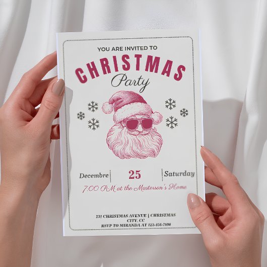 Grappige Kerstman Uitnodigingen Vakantie lacht