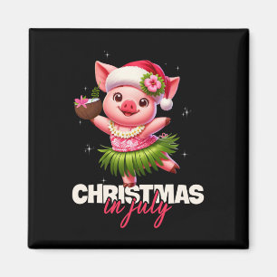 Grappige Kerstman Varken Hawaiaanse Kerst in juli Magneet