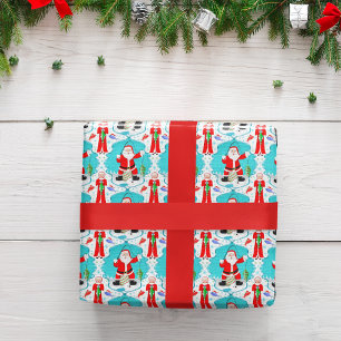 Grappige Kerstman verrast bij Mrs Claus Fish Cadeaupapier