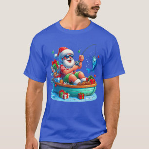 Grappige Kerstman Vissen Kerstmis in juli Strand  T-shirt