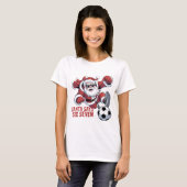 Grappige Kerstman Voetbal Bal Trakteer T-shirt | C (Voorkant volledig)