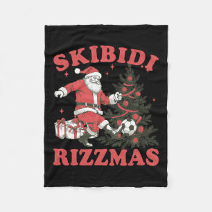 Grappige Kerstman Voetbal Skibidi Rizzmas Kerstboo Fleece Deken