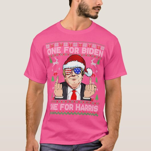 Grappige kerstman voor anti Biden lelijke kerst T-shirt (Voorkant)