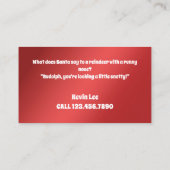 Grappige Kerstman voor Hire Visitekaartje (Achterkant)