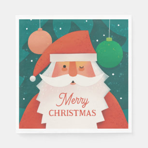 Grappige kerstman Vrolijk kerstfeest Servet