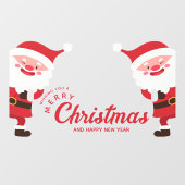Grappige Kerstman Vrolijke Kerstmis Kleine Zakelij Raamsticker (Vel)