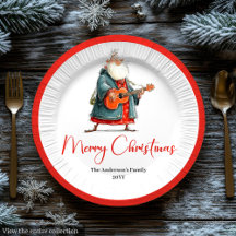 Grappige Kerstman Waterverf Kerstplaten