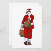 Grappige kerstman winkelen feestdagenkaart (Voorkant / Achterkant)