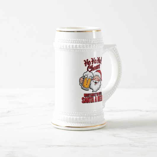 Grappige Kerstman woord kunst Bierpul (Voorkant rechts)