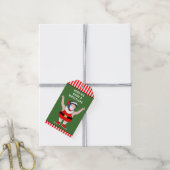 Grappige Kerstman Worstelaar Vakantie Worstelen Cadeaulabel (Met Touw)