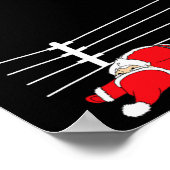 Grappige Kerstman worstelen Kerstmis Poster (Hoek)