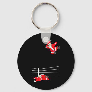 Grappige Kerstman worstelen Kerstmis Sleutelhanger