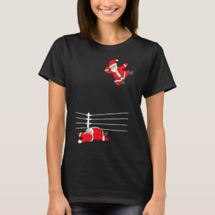 Grappige Kerstman worstelen Kerstmis T-shirt