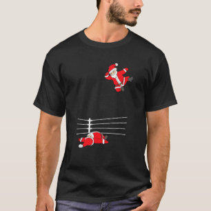 Grappige Kerstman worstelen Kerstmis T-shirt