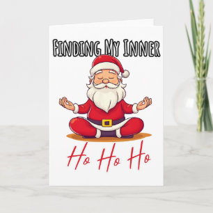 Grappige Kerstman Yoga Kerst Lotus Pose Meditatie Kaart