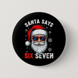 Grappige Kerstman Zegt Six Seven Gen Alpha Sla Chr Ronde Button 5,7 Cm