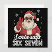 Grappige Kerstman Zegt Zes Zeven Kerstmis 67 Meme  Feestdagenkaart (Voorkant / Achterkant)