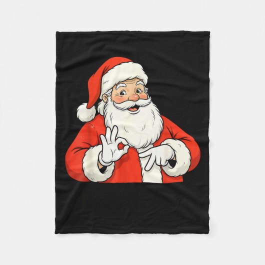 Grappige Kerstman Zegt Zes Zeven Kerstmis 67 Meme  Fleece Deken (Voorkant)