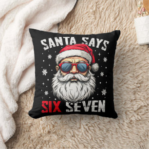 Grappige Kerstman Zegt Zes Zeven Kerstmis 67 Meme Kussen