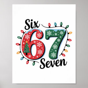 Grappige Kerstman Zegt Zes Zeven Kerstmis 67 Meme Poster