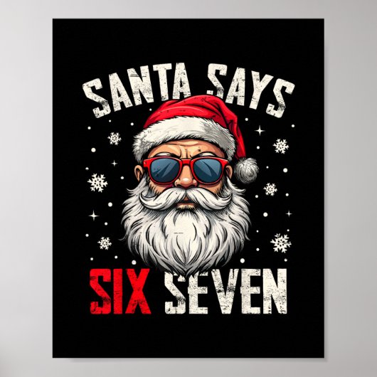 Grappige Kerstman Zegt Zes Zeven Kerstmis 67 Meme Poster (Voorkant)