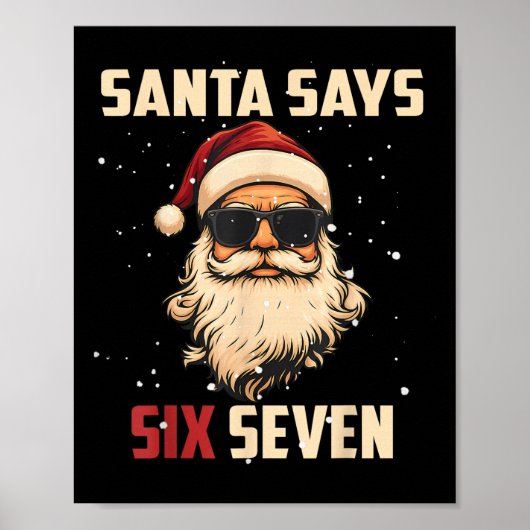 Grappige Kerstman Zegt Zes Zeven Kerstmis 67 Meme  Poster (Voorkant)