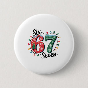Grappige Kerstman Zegt Zes Zeven Kerstmis 67 Meme  Ronde Button 5,7 Cm
