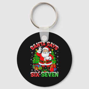 Grappige Kerstman Zegt Zes Zeven Kerstmis 67 Meme Sleutelhanger