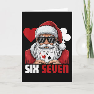 Grappige Kerstman Zegt Zes Zeven Poker Kerstmis 67 Kaart