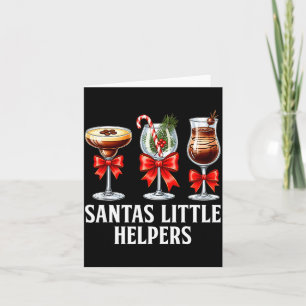 Grappige Kerstman zijn Kleine Helper Martini Staar Bedankkaart