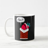 Grappige kerstman zit vast koffiemok (Links)