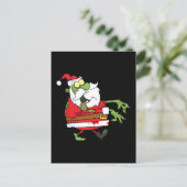 Grappige Kerstman zombie decoratie cadeaus geperso Feestdagenkaart (Staand voorkant)