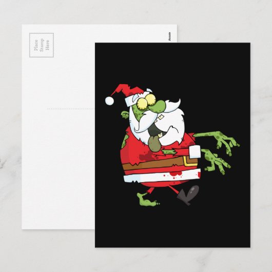 Grappige Kerstman zombie decoratie cadeaus geperso Feestdagenkaart (Voorkant / Achterkant)