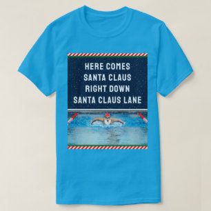 Grappige Kerstman Zwemmer T-shirt