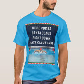 Grappige Kerstman Zwemmer T-shirt (Voorkant)