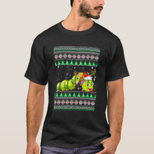 Grappige kerstmanhoed bijpassende lelijke rups Ker T-shirt