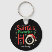 Grappige Kerstman's Favoriete Ho Xmas Pyjama Sleutelhanger (Voorkant)