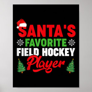 Grappige Kerstman's Favoriete Veldhockeyspeler Ker Poster
