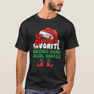 Grappige Kerstman's favoriete verpleeghuis sociale T-shirt