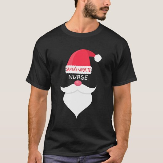 Grappige Kerstman's favoriete verpleegster T-shirt (Voorkant)