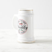 Grappige Kerstman's lijst woordkunst Bierpul (Voorkant links)