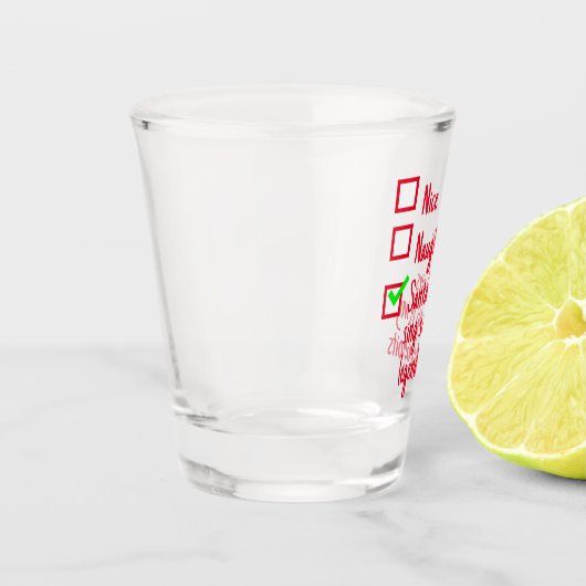 Grappige Kerstman's Ondeugend of Nice Shot Glas (Links)