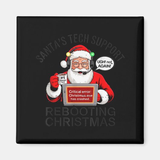 Grappige Kerstman's Tech-ondersteuning Herstart Ke Magneet (Voorkant)