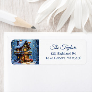 Grappige Kerstman's Workshop Kerstmis Etiket