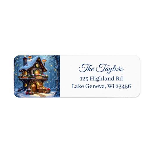 Grappige Kerstman's Workshop Kerstmis Etiket (Voorkant)