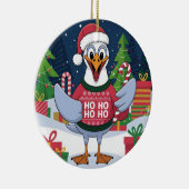 Grappige Kerstmeeuw Chip - Kerstmeeuw Keramisch Ornament (Rechts)