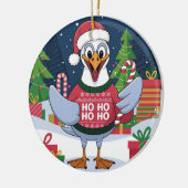 Grappige Kerstmeeuw Chip - Kerstmeeuw Keramisch Ornament (Links)